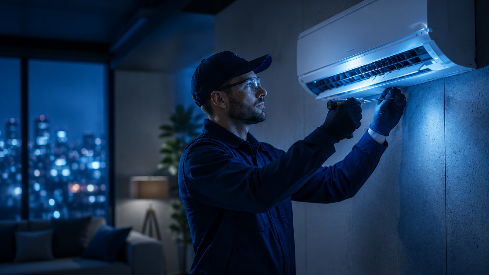 Dismantling and installing asphalt air conditioners